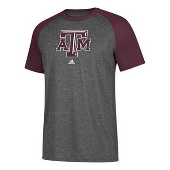 Men's - Adidas Texas A&M Climalite Short-Sleeve Shirt